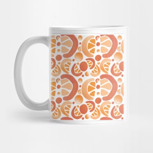 Orange Slices Fruit Pattern on White Mug